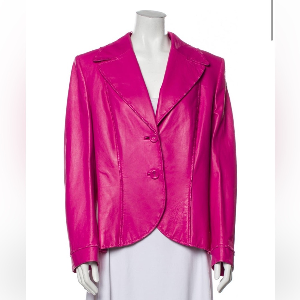 Escada Barbie Pink Leather Blazer